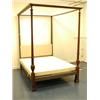 Image 1 : A four poster bed with reeded and fluted mahogany posts, 5ft wide Est. 600/800...
