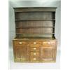 Image 1 : An antique oak dresser with a closed plate rack over six drawers and two panelled doors, 1.5m...