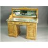 Image 1 : A Victorian satinwood washstand with a mirrored back and marble top, 122cm wide Est. 200/400...