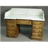 Image 1 : A Victorian burr walnut washstand with a white marble top over nine drawers, 129cm wide Est...