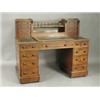 Image 1 : A Victorian mahogany pedestal writing desk, the raised super structure with an arrangement of...