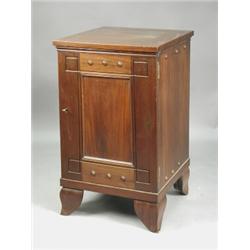 A Regency mahogany pedestal cupboard of slight tapering shape, on shaped bracket feet, 53cm<br...