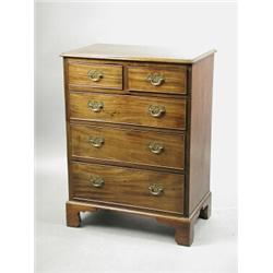 A small Georgian style mahogany chest of drawers, 20th century, 60cm wide x 80cm high Est....