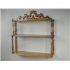 Image 1 : A 19th century mahogany three tier hanging shelf with bow front shelves and turned columns, 65...