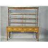 Image 1 : An early 19th century oak dresser with an associated plate rack over three drawers and square...