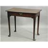 Image 1 : A George III mahogany side table with a single frieze drawer on turned cabriole legs and pad f...