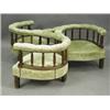 Image 1 : A Victorian walnut conversation seat on spirally turned legs Est. 600/800...