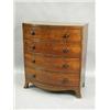 Image 1 : A Regency rosewood bowfront chest of four long drawers with turned handles, mother of pearl in...