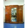 Image 1 : A Victorian mahogany breakfront wardrobe, with a castellated cornice, 2.08m wide x 2.08m high<...