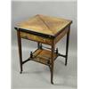 Image 1 : An Edwardian inlaid rosewood envelope cardtable with a drawer on four square tapering legs and...