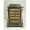 Image 1 : A continental ebonised and painted table cabinet, having an arrangement of seven drawers withi...