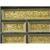 Image 2 : A continental ebonised and painted table cabinet, having an arrangement of seven drawers withi...
