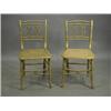 Image 1 : A pair of simulated bamboo side chairs with cane seats Est. 100/150...