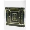Image 1 : A 19th century French ebonised and brass inlaid side cabinet, with a carved marble top, 108cm wid...