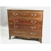 Image 1 : A George III mahogany secretaire chest, with a fitted drawer over three long drawers and brack...