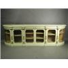 Image 1 : A mid Victorian painted pine credenza with spiral turned columns, two pairs of glazed doors, a...