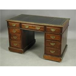 A Victorian mahogany leather topped pedestal desk, 122cm Est. 400/600...