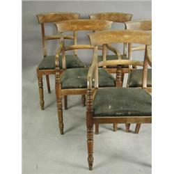 A set of eight 19th century mahogany bar back dining chairs, (2 & 6) Est. 400/600...