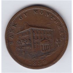 Br. 524. Bank of Montreal Sideview Halfpenny, 1838. Not a Loye specimen.