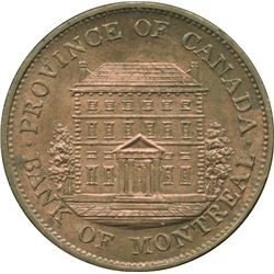 Br. 527. Bank of Montreal Front View Halfpenny, 1844.