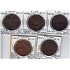 Image 1 : Canadian Countermarks -  Canada West. A group of name countermarks on Bank of Upper Canada pennies: