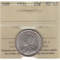 1931 Twenty Five Cents