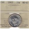Image 1 : 1945 Twenty Five Cents