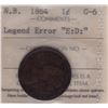 Image 1 : 1864 New Brunswick One Cent