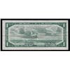 Image 1 : Paper Money Error - 1954 Bank of Canada $1 Offset Signatures