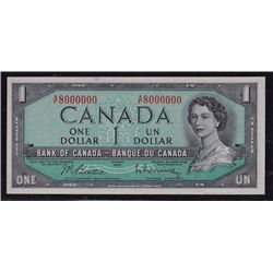 Special Serial Numbers - 1954 Bank of Canada One Dollar