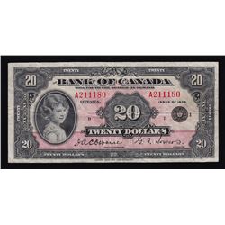 1935 Bank of Canada Twenty Dollars Small Seal