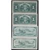 Image 2 : Lot of Four Bank of Canada One Dollar Bank Notes