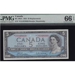 1954 Bank of Canada Five Dollars Replacement