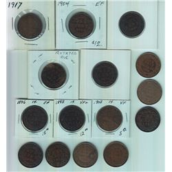 Lot of Fifteen Large Cents
