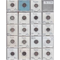 Lot of Twenty One Five Cent Silvers