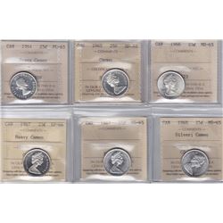 Lot of Six Twenty Five Cents