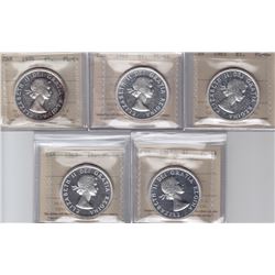 Lot of Five Silver Dollars