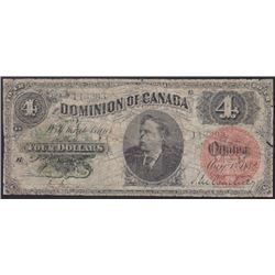 1882 Dominion of Canada Four Dollars