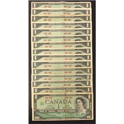 15 x $1.00 notes from 1967