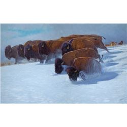 A 26 X41 FINE ART GICLEE “INTO THE DRIFT  ” BY JOHN BANOVICH • 75 s/n plus 7 Artist Proofs