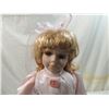 Image 2 : 16" PORCELAIN DOLL WITH PINK DRESS