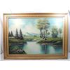 Image 2 : VINTAGE STREAM PAINTING FRAMED