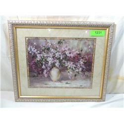 LILACS IN VASE FRAMED PRINT