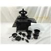 Image 1 : BOYDS BEARS CAST IRON STOVE W/ POTS & PANS