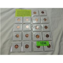 LOT 18 UNCIRCULATED PENNIES