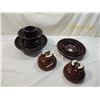 Image 2 : LOT 4 VINTAGE BROWN CERAMIC INSULATORS