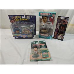 LOT 4 MISC BASEBALL FIGURES, CARDS, HEADLINERS