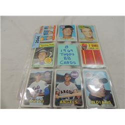 LOT 8 1969 TOPPS BASEBALL CARDS