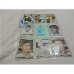 LOT 8 1970 TOPPS BASEBALL CARDS