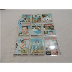 LOT 9 1970 TOPPS BASEBALL CARDS